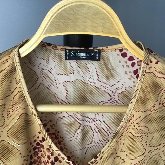 Vintage 90s SINEQUANONE snakeskin python print top - Picture 2 of 7